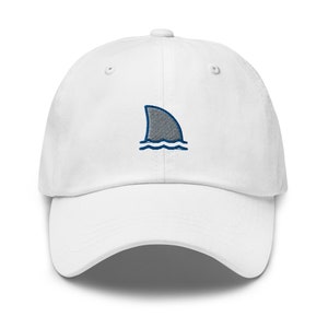 Shark Fin Embroidered Baseball Cap Cotton Adjustable Sun Dad Hat ...