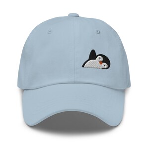 Penguin Waving Embroidered Baseball Cap Cotton Adjustable Dad Hat
