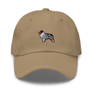 Australian Shepherd Dog Embroidered Baseball Cap Cotton Adjustable Dad Hat