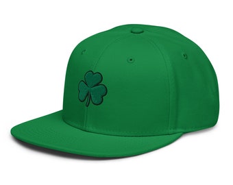 St Patricks Day Hat Clover Embroidered Snapback Hat Shamrock Hat Saint Patricks Day Cap Irish Lucky Hat