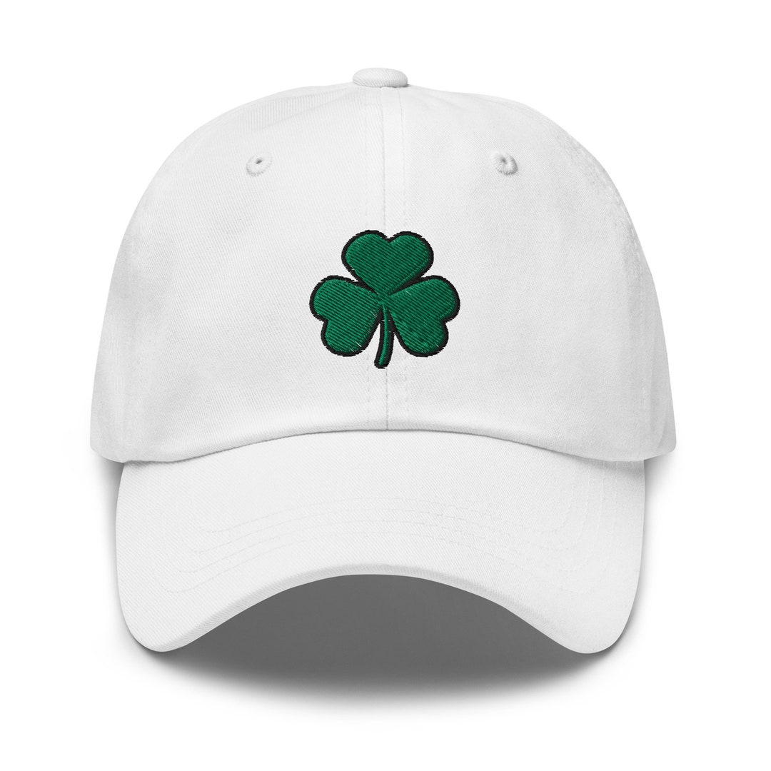 Clover Embroidered Baseball Cap Shamrock St Patricks Day Hat