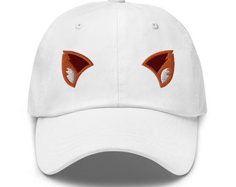Gorra de béisbol bordada con orejas de zorro, sombrero ajustable de algodón para papá