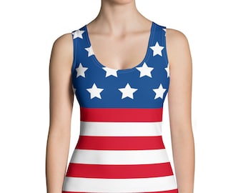 Damski 4 lipca Dzień Niepodległości Tank Top Amerykańska Flaga Krótki Top USA Flaga Patriotyczna Koszulka dla Kobiet
