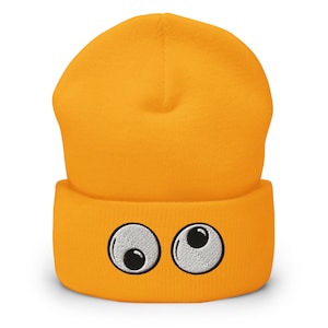 Funny Eyes Embroidered Beanie Eyes Cuffed Hat Winter Gift