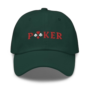 Poker Embroidered Baseball Cap Cotton Adjustable Dad Hat Multiple Colors