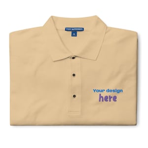 Custom Embroidered Text or Design Men&#39;s Premium Polo Personalized Shirt