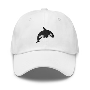 Orca Embroidered Baseball Cap Killer Whale Hat Cotton Adjustable Whale Dad Hat Ocean Animal Lover Gift