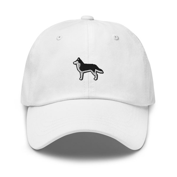 Siberian Husky Dog Embroidered Baseball Cap Cotton Adjustable Dad Hat