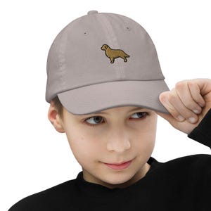 Youth Hat Golden Retriever Dog Embroidered Baseball Cap Cotton Adjustable for Dog Lovers