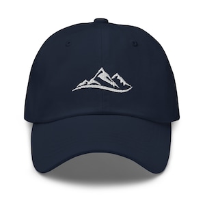 Mountain Embroidered Baseball Cap Cotton Adjustable Hiking Dad Hat Multiple Colors