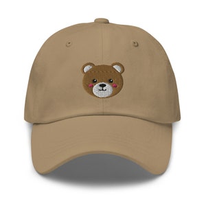 Cute Bear Embroidered Baseball Cap Cotton Adjustable Dad Hat Multiple Colors