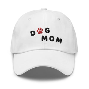 Dog Mom Baseball Cap Adjustable Paw Heart Embroidered Dad Hat Gift for Dog Mom