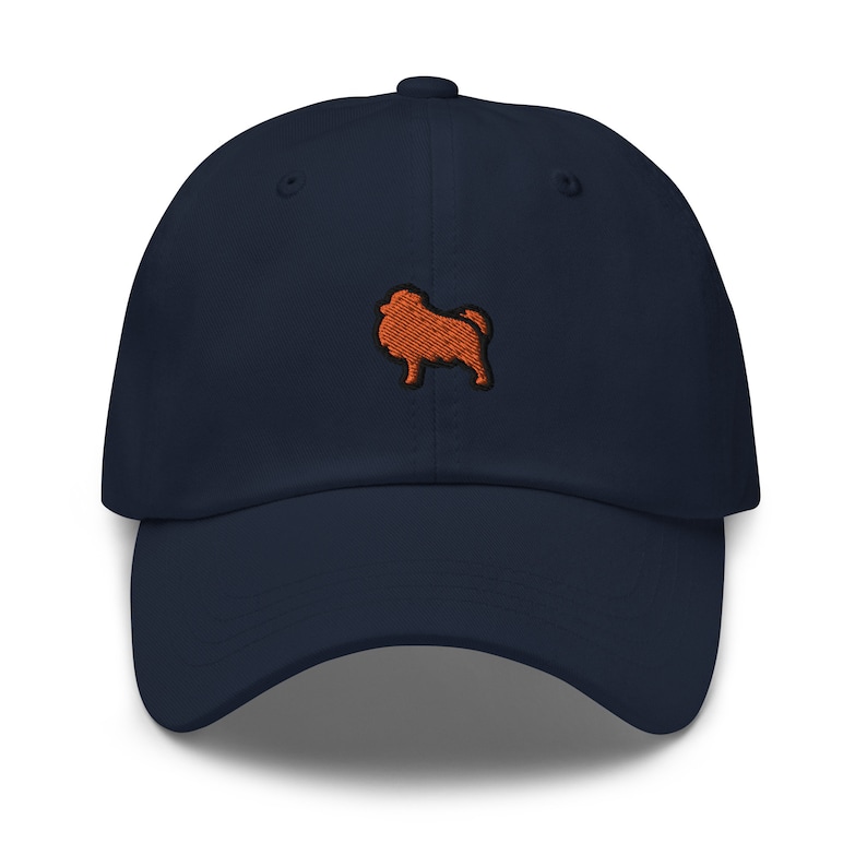 Pomeranian Dog Embroidered Baseball Cap Cotton Adjustable Dad Hat