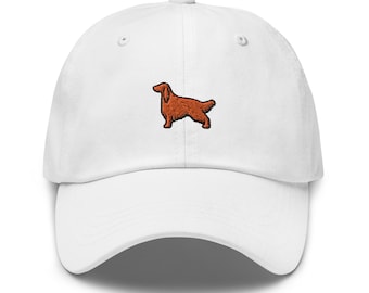 Irish Setter Dog Embroidered Baseball Cap Cotton Adjustable Dad Hat
