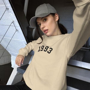 1993 Embroidered Sweatshirt, Birthday Gift, Born in 1993 Unisex Sweatshirt, Gift for Woman, Gift for Man, Birthday Shirt
