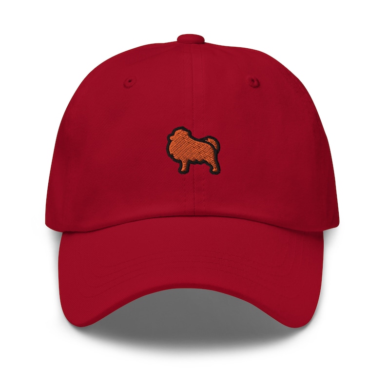 Pomeranian Dog Embroidered Baseball Cap Cotton Adjustable Dad Hat