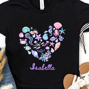 Trendy Nautical Beach Shirt for Girls Personalized Summer Vacation Seashell Sweater for Coastal Vibes, Cute Summer Vacay Nautical Vibes Top