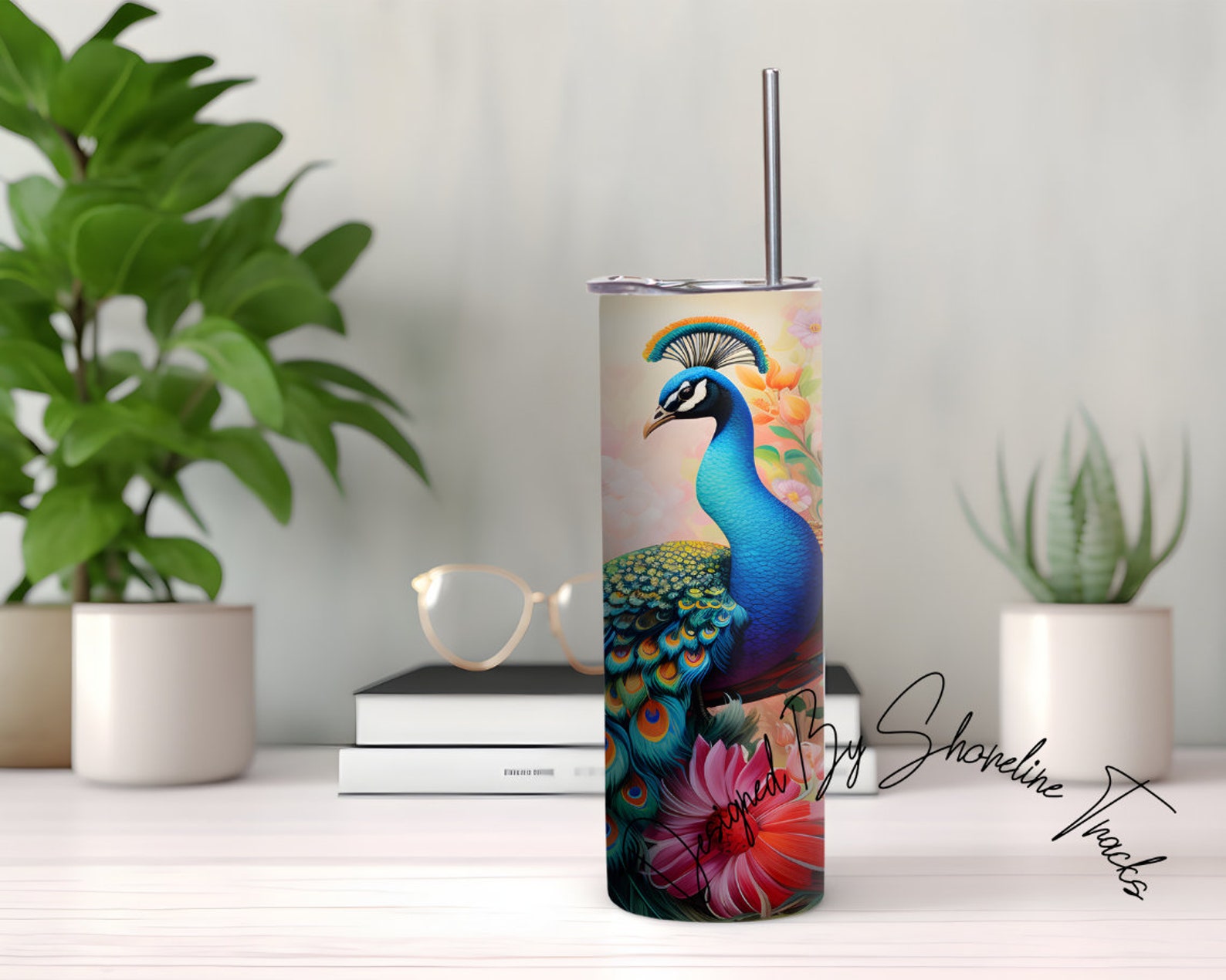 Peacock 20 Oz Tumbler Wrap Sublimation Tumbler Design Peacock Tumbler