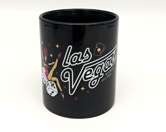 Las Vegas Showgirl Coffee/Tea Mug, Vegas Trip Souvenir, Retro Showgirl Vegas Cup, Classic Vegas Coffee Cup for Vegas Lovers & Showgirls Gift