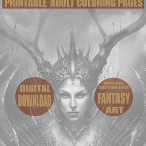 Adult Coloring Page/Fantasy Art/Elven Warrior/Digital Coloring Page/Downloadable Grayscale Illustration/World of Warcraft/Lord of the Rings