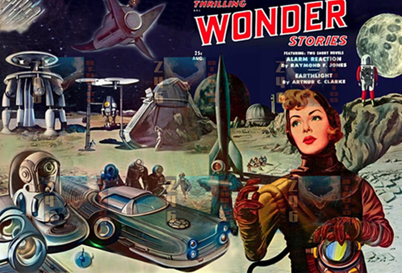 Golden Age of Sci Fi Magazine Art Cover, Expanded and