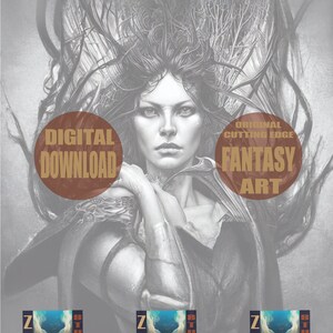 Adult Coloring Page/Fantasy Art/Elven Warrior/Digital Coloring Page/Downloadable Grayscale Illustration/World of Warcraft/Lord of the Rings