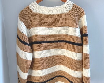 CROCHET PATTERN ⨯ Baggy sweater ⨯ Top down raglan design ⨯ pullover ⨯ mock neck ⨯ long sleeve