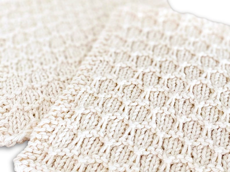 KNITTING PATTERN Honeycomb Washcloth Kitchen Decor Bathroom Decor Face Cloth Quick Knit image 5