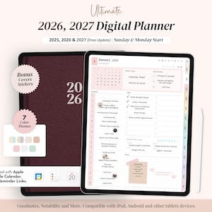 2026 digital planner | Aesthetic Goodnotes, Notability, iPad & Android planner | Daily Weekly Monthly, All in one Minimalist digital planner