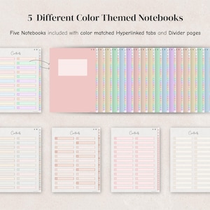 Digital Notebook Bundle - 6, 7, 12, 14, 16, 18, 24 Tabs, Goodnotes Notability Templates, Hyperlinked notebook for iPad and Android tablets. image 5