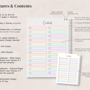 Digital Notebook Bundle - 6, 7, 12, 14, 16, 18, 24 Tabs, Goodnotes Notability Templates, Hyperlinked notebook for iPad and Android tablets. image 3