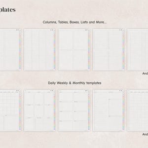 Digital Notebook Bundle - 6, 7, 12, 14, 16, 18, 24 Tabs, Goodnotes Notability Templates, Hyperlinked notebook for iPad and Android tablets. image 7