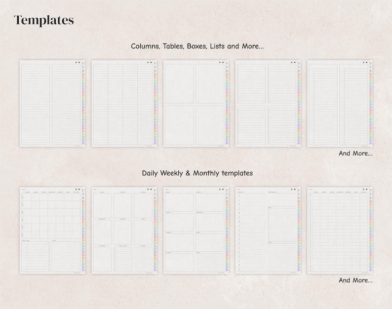 Digital Notebook Bundle - 6, 7, 12, 14, 16, 18, 24 Tabs, Goodnotes Notability Templates, Hyperlinked notebook for iPad and Android tablets. image 7