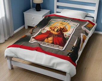 Manta de felpa Tarot Pets - El Golden Retriever de pana