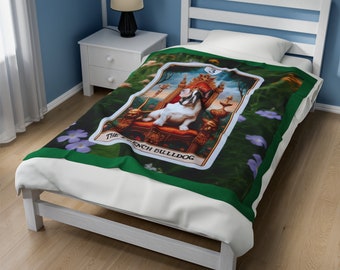 Tarot Pets - Manta de felpa de pana del bulldog francés