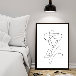 Continuous line art, Single line drawing, Female line drawing, Abstract sketch, Abstract figure art, Simple line art, Naked woman drawing
