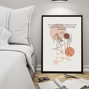Abstract wall art, feminine wall decor, printable wall art, trendy wall print.