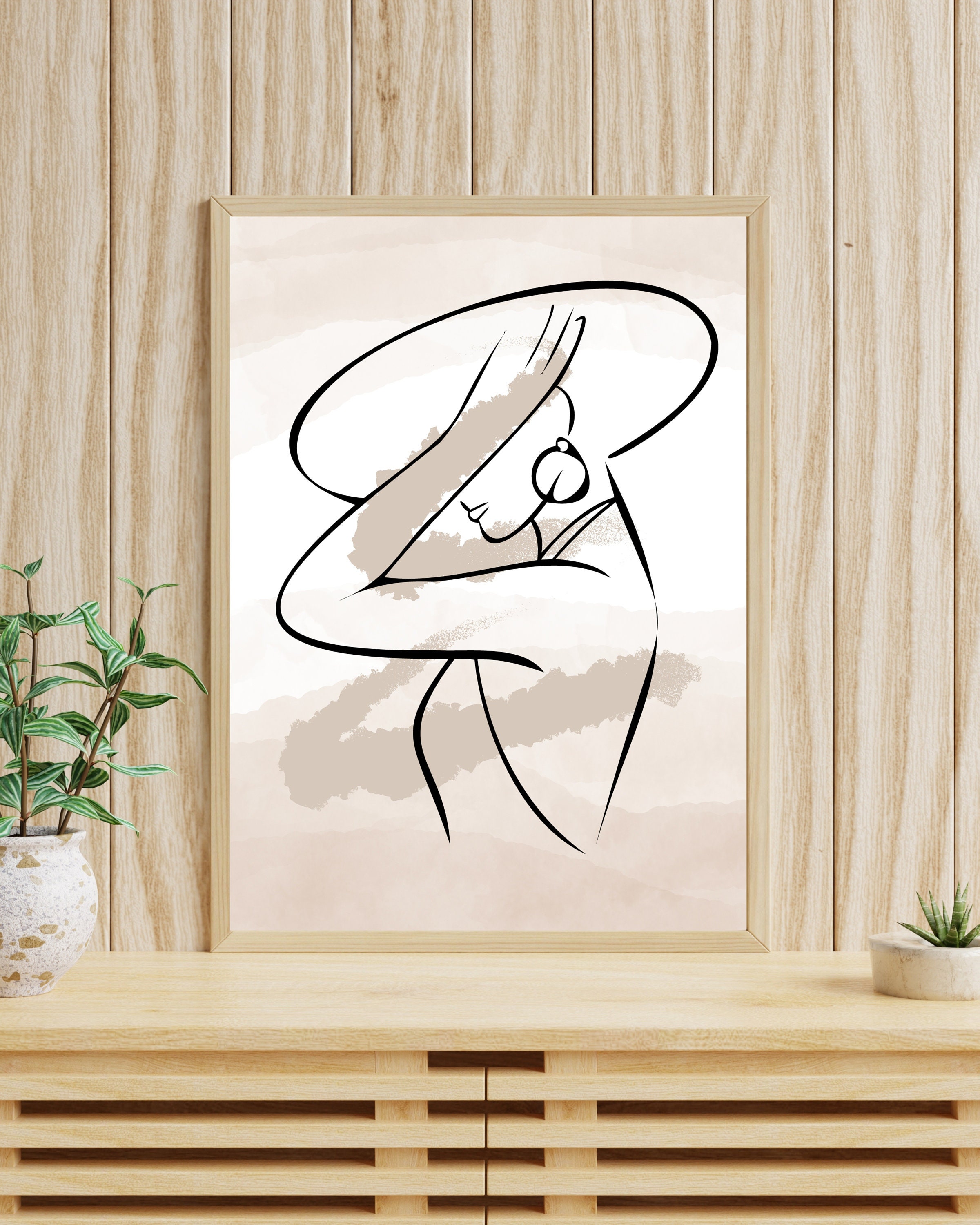 Nude Line Art, Nude Female Art Print, Nude Figure Drawing, Female