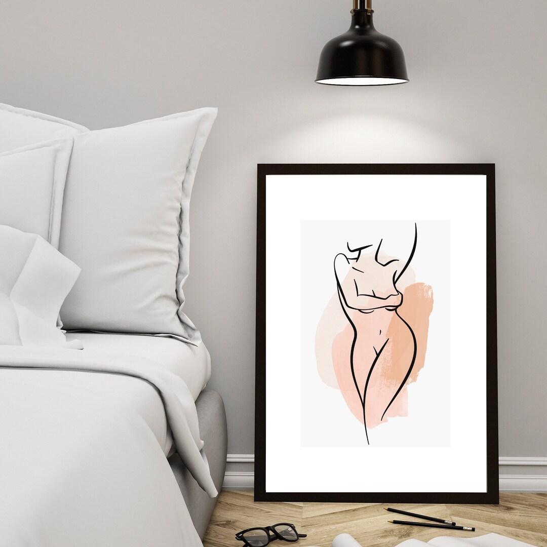 Boho Art Print Sexy Bedroom Art Continuous Line Art Woman - Etsy