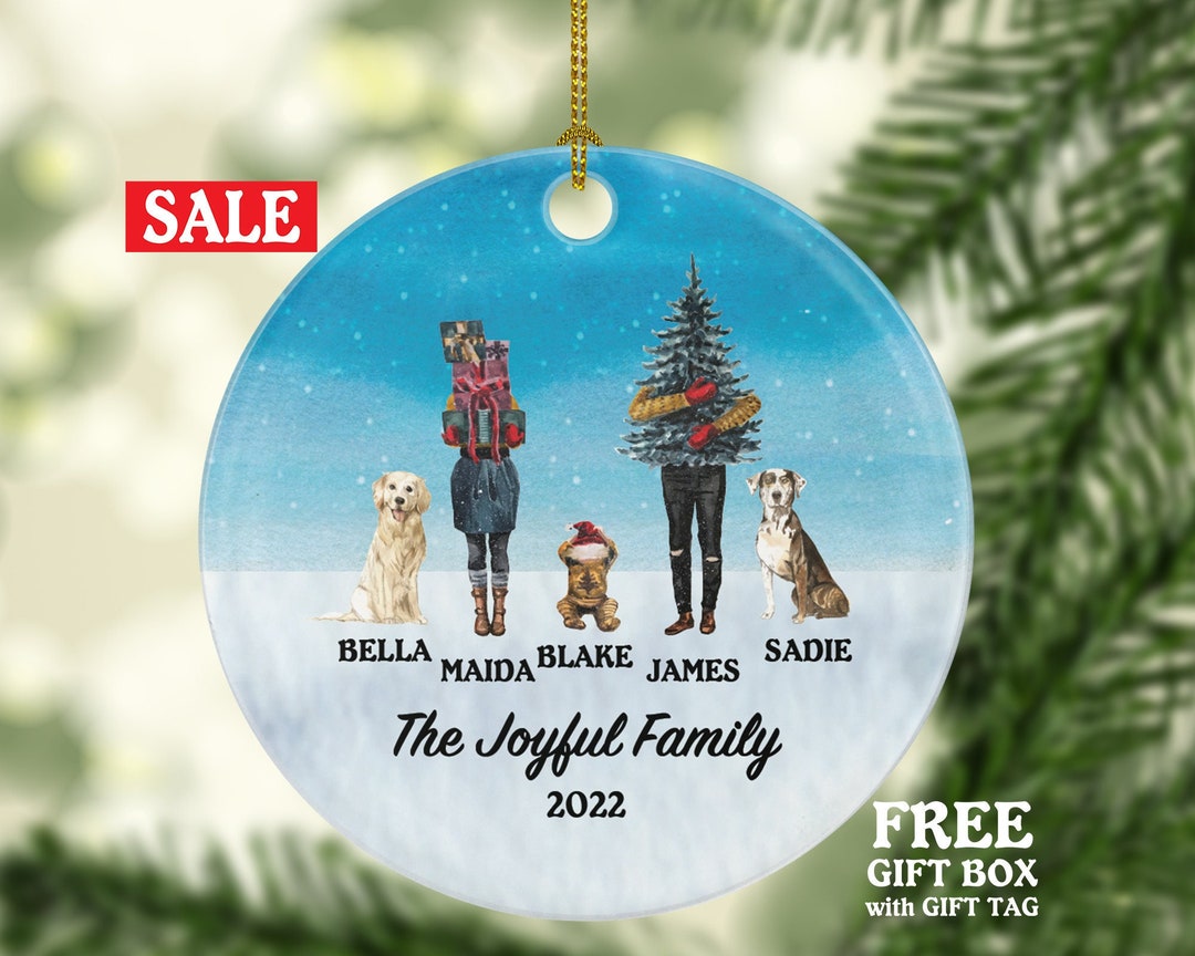 Dog Cat Family of 3 With Pet Christmas Ornament Custom Fur Boy Girl New ...