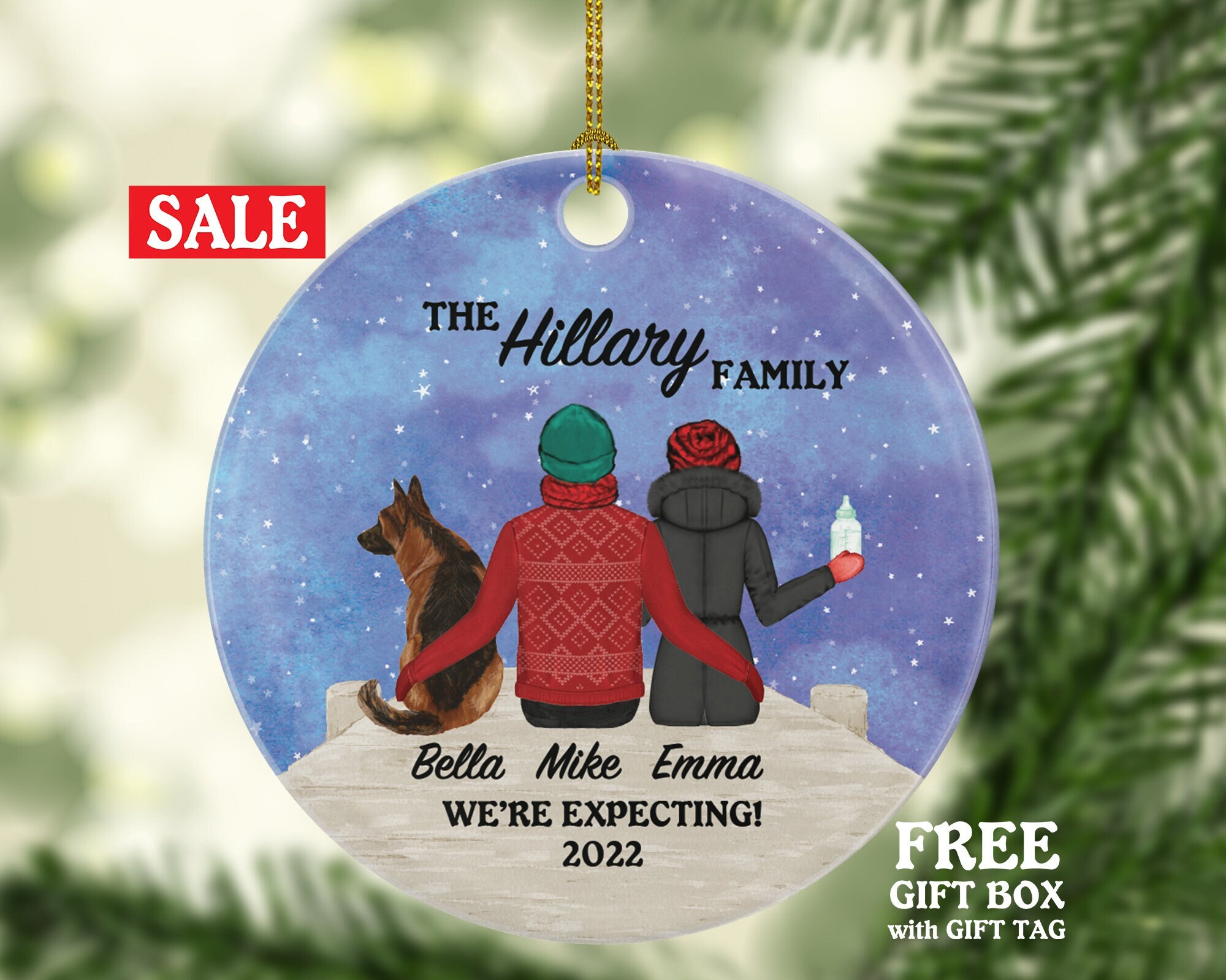 Expecting ornament with dog sale