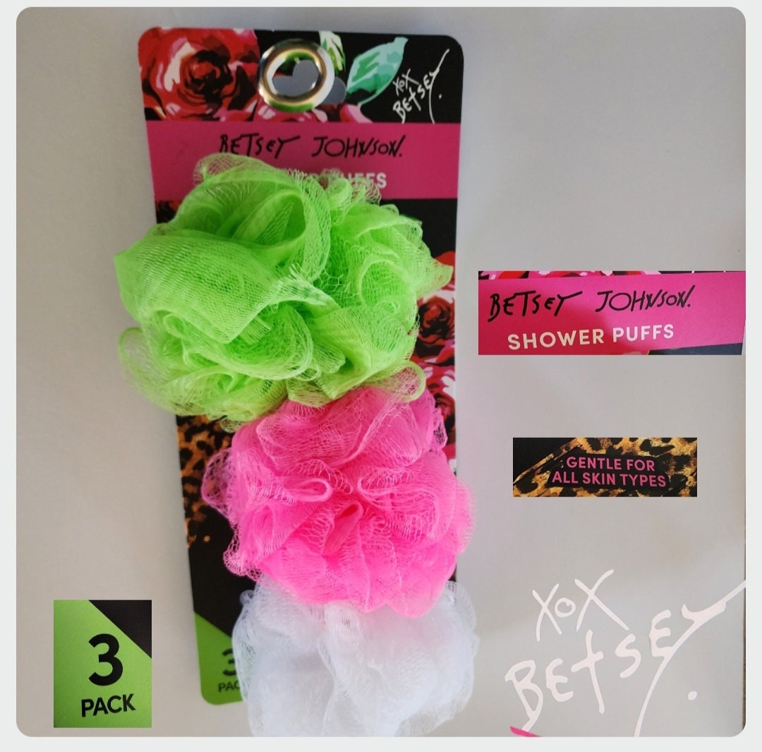 BETSEY JOHNSON Shower Puffs Sponges Ball Exfoliating Puff Body Etsy