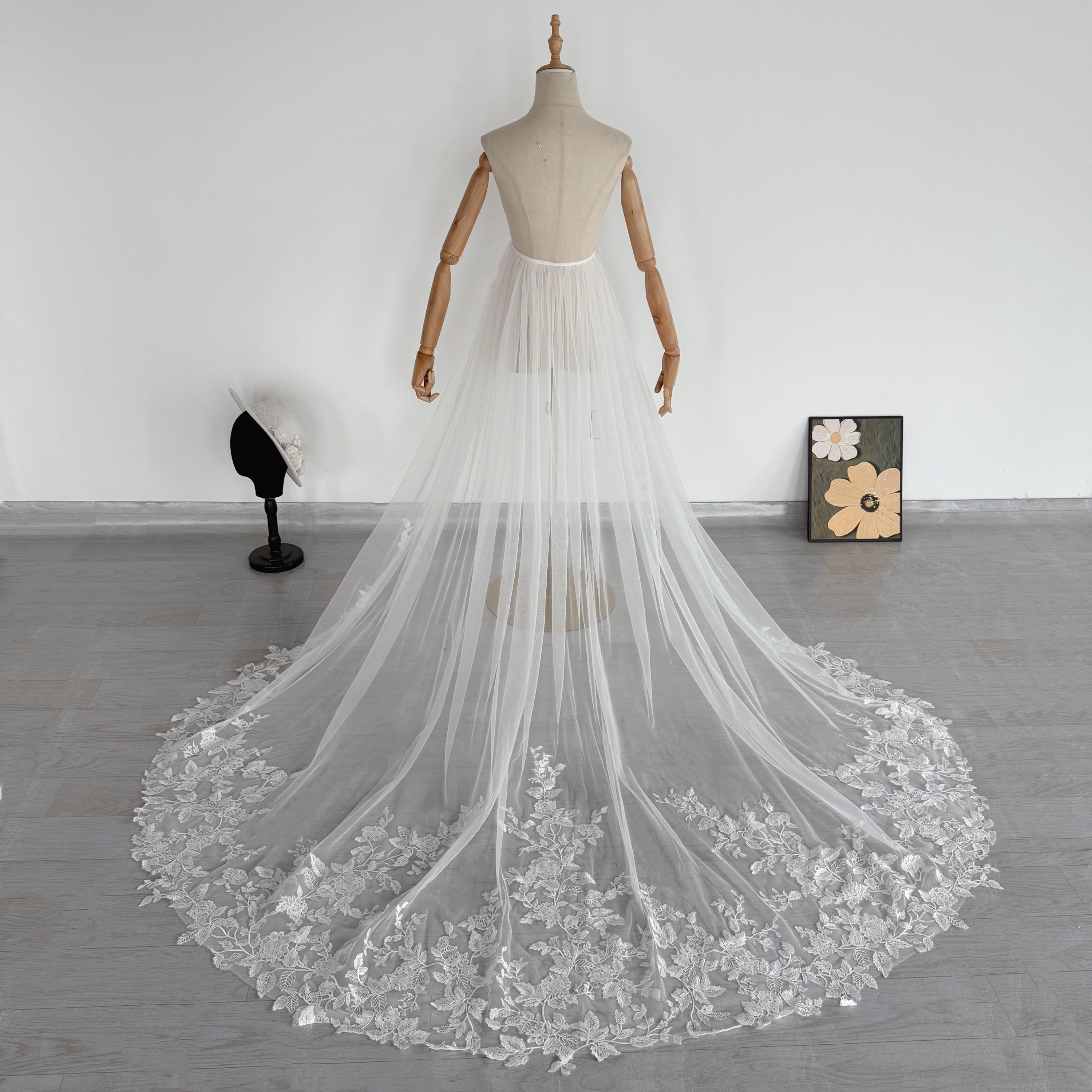 Abto Da Sposa Scvolato N Tulle E Manche Staccabl Con Scollatura - Foto 7