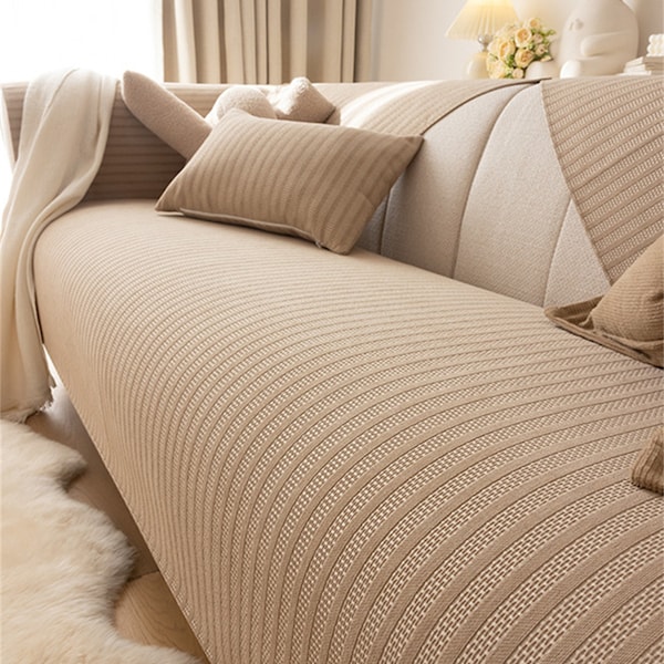 Minimalist Sofa Cover Non-Slip Chenille Cover Separated Slipcover Washable Cushion Slipcover Chenille Couch Cover Pets Furniture Protector