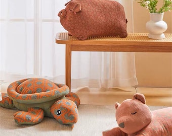 Turtles Pillows for Children's Room Pillow Toys Decorative Cute Animals Pillows Pig/Turtles/Bear/Dog Cushion Home Décor Unique Gift for Kids
