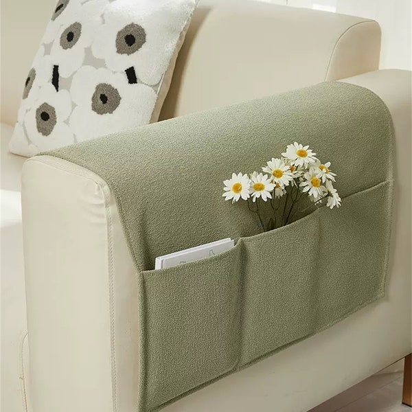 Sofa Arm Rest TV Remote Control Organizer Holder Waterproof Sofa Cover Non-Slip Cover Armrest Cover Furniture Protectors 3 Pockets Couch Bag