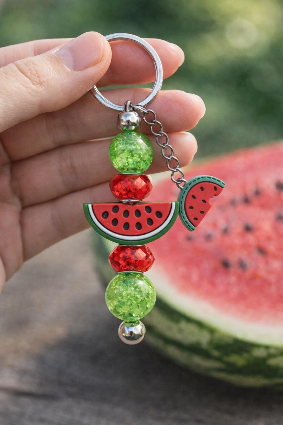 Watermelon Keychain | Fruit Bag Charm | Cute Summer Purse Charm ...