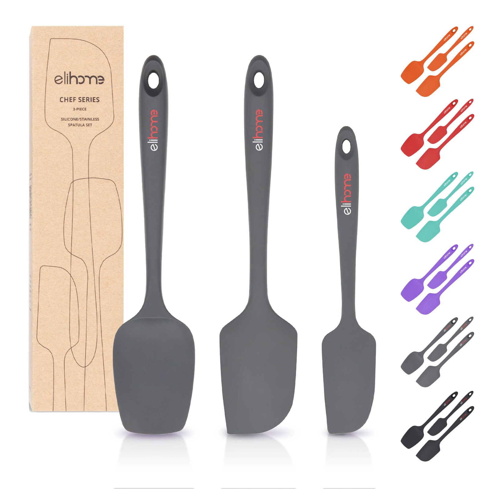 DI ORO® - Serie Designer - Set di spatole in silicone e acciaio