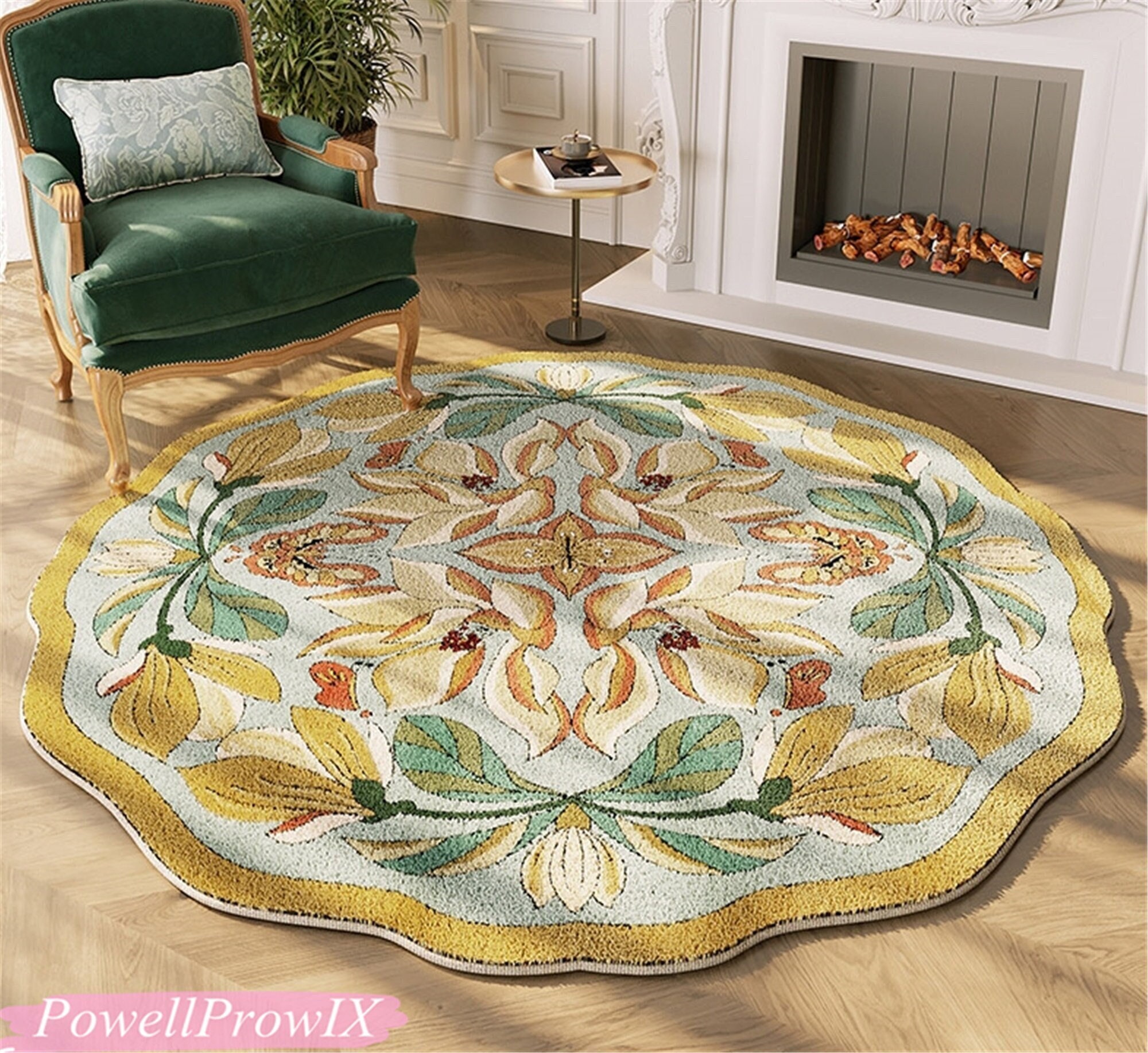 Inyahome tappetini grandi tappeti decorazioni bianche e dorate