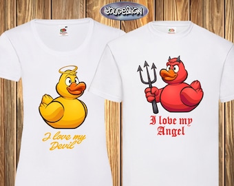 I love my Angel / Devil  Shirts Couple Love Valentine Partner Liebe T-Shirt